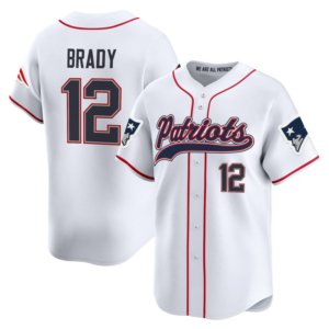 Patriots Tom Brady Baseball Style Jersey White