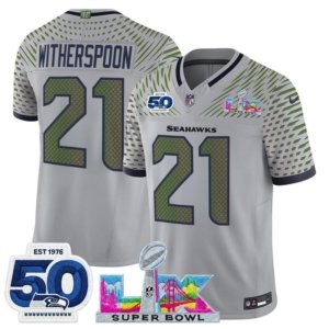 Seahawks Devon Witherspoon LX and 50th Double Patch Jersey Rivalry