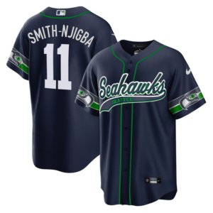 Seahawks Jaxon Smith-Njigba Navy Baseball Style Jersey