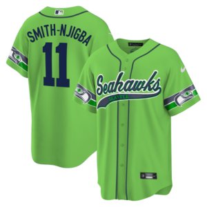 Seahawks Jaxon Smith-Njigba Neon-Green Baseball Style Jersey