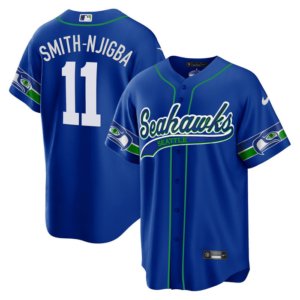 Seahawks Jaxon Smith-Njigba Royal Baseball Style Jersey