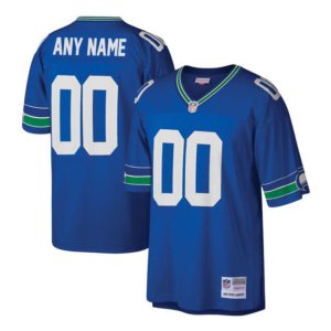 Seahawks Retro Throwback Custom Jersey Royal