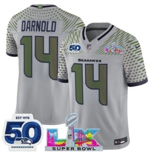 Seahawks Sam Darnold LX and 50th Double Patch Jersey Rivalry