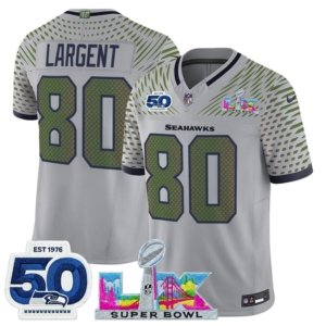 Seahawks Steve Largent LX and 50th Double Patch Jersey Rivalry