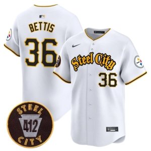 Steelers Jerome Bettis Steel City Baseball Style Jersey White