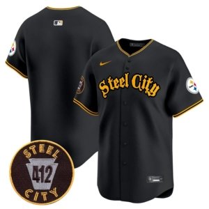 Steelers Team Steel City Baseball Style Jersey Black