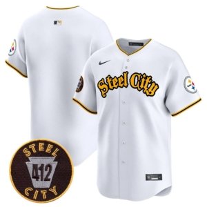 Steelers Team Steel City Baseball Style Jersey White
