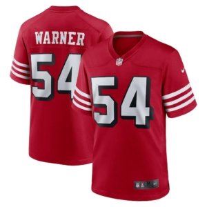 49ers Fred Warner Jersey Scarlet Alternate