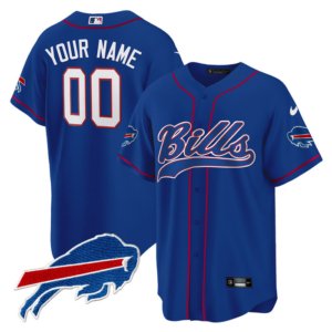 Bills Custom Baseball Style Jersey Royal