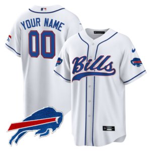 Bills Custom Baseball Style Jersey White