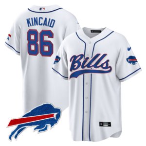 Bills Dalton Kincaid Baseball Style Jersey White
