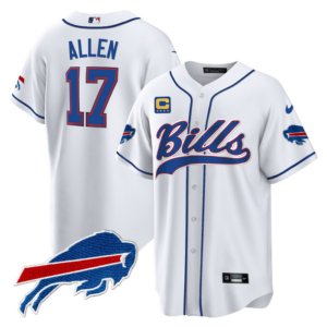 Bills Josh Allen Baseball Style Jersey White
