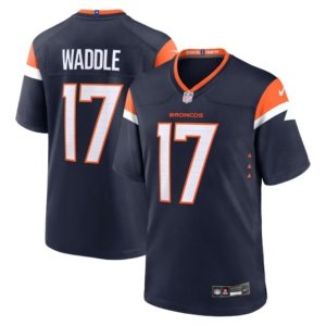 Broncos Jaylen Waddle Jersey Navy