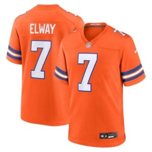 Broncos John Elway Mile High Throwback Jersey Orange