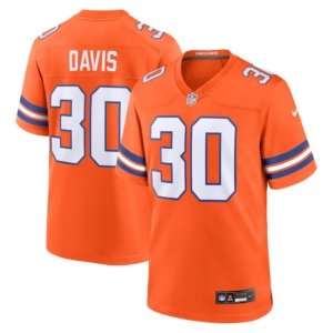 Broncos Terrell Davis Mile High Throwback Jersey Orange