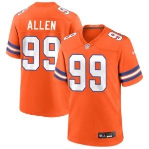 Broncos Zach Allen Mile High Throwback Jersey Orange