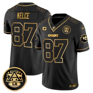Chiefs Travis Kelce Black Gold Vapor Jersey