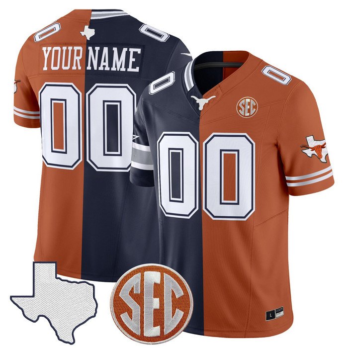 Dallas Cowboys x College Football Split Custom Jersey