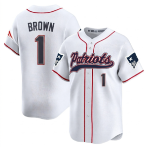 Patriots AJ Brown Baseball Style Jersey White