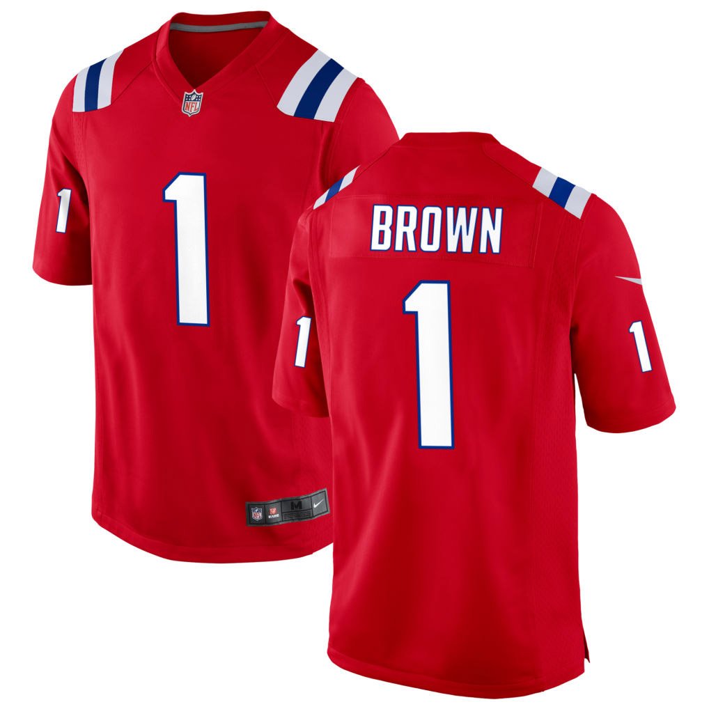 Patriots AJ Brown Jersey Red