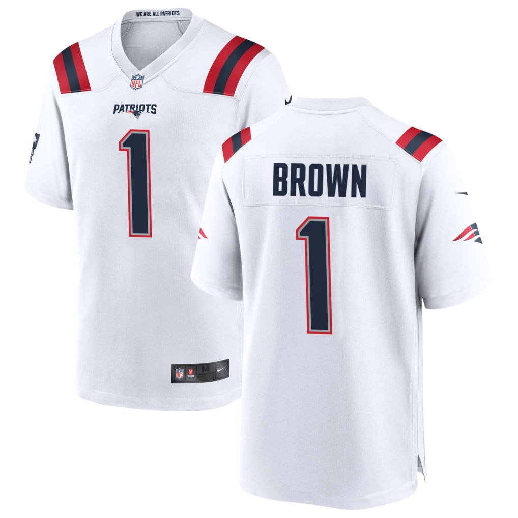 Patriots AJ Brown Jersey White