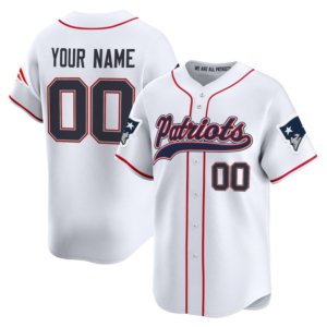 Patriots Custom Baseball Style Jersey White