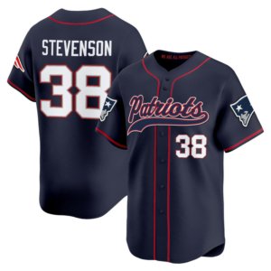 Patriots Rhamondre Stevenson Baseball Style Jersey Navy