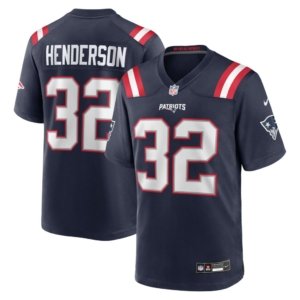 Patriots TreVeyon Henderson Jersey Navy