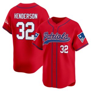 Patriots Treveyon Henderson Baseball Style Jersey Red