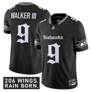 Seahawks Kenneth Walker III Gothic Jersey Black