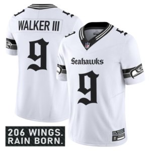 Seahawks Kenneth Walker III Gothic Jersey White