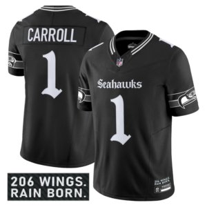 Seahawks Pete Carroll Gothic Jersey Black