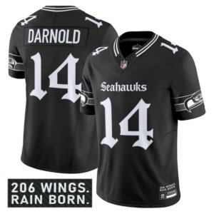 Seahawks Sam Darnold Gothic Jersey Black