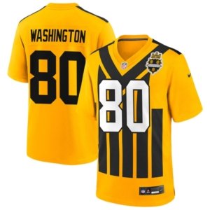 Steelers Darnell Washington Jersey Gold Throwback
