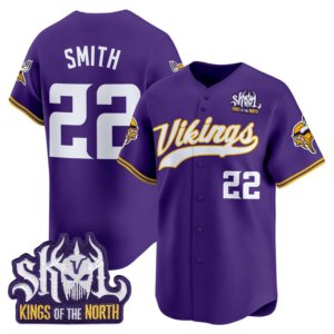 Vikings Harrison Smith Skol Baseball Style Jersey Purple