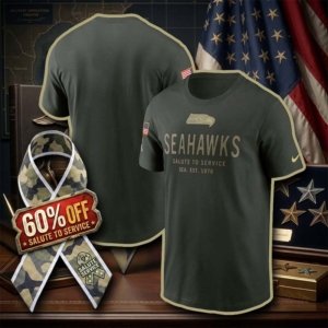 Seahawks Forest Green Salute to Service T-Shirt