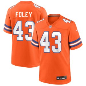 Broncos Steve Foley Mile High Throwback Jersey Orange