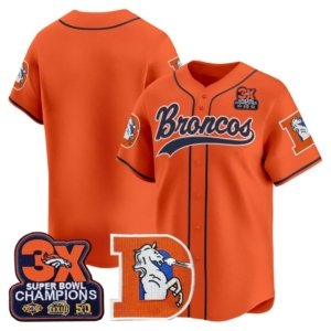 Broncos Team Baseball Style Jersey Orange