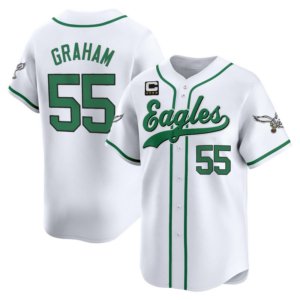 Eagles Brandon Graham Kelly White Baseball Style Jersey