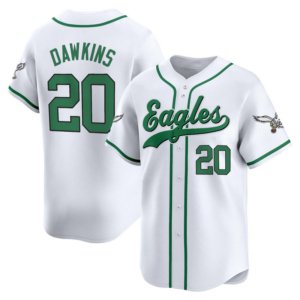 Eagles Brian Dawkins Kelly White Baseball Style Jersey