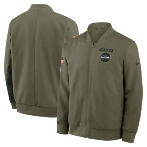 Seahawks 2025 Salute to Service Full-Zip Bomber Jacket